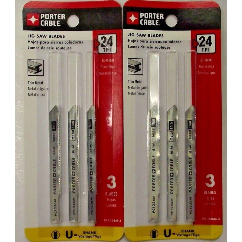 Porter Cable PC1226M-3 24TPI Metal Cutting Bi-Metal Jigsaw Blade 2 - 3 Packs USA