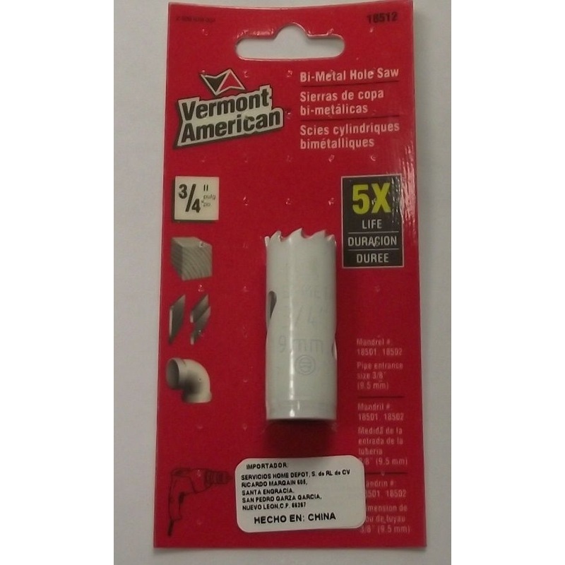 Vermont American 18512 3/4" Bi-metal Hole Saw