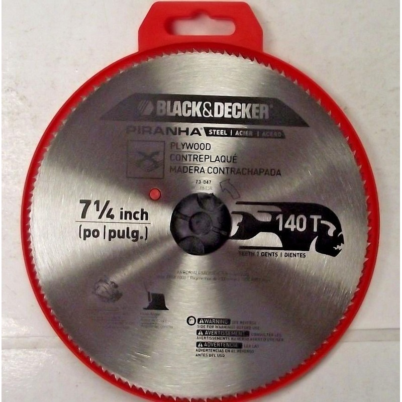 Black & Decker 73-047 7-1/4" x 140 Tooth PIRANHA Steel Saw Blade 140T