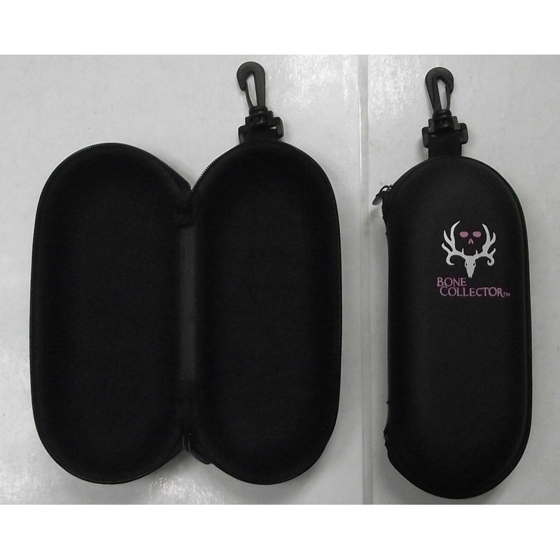Bone Collector BC-PU Zippered Sunglass Case With Pink Eyes