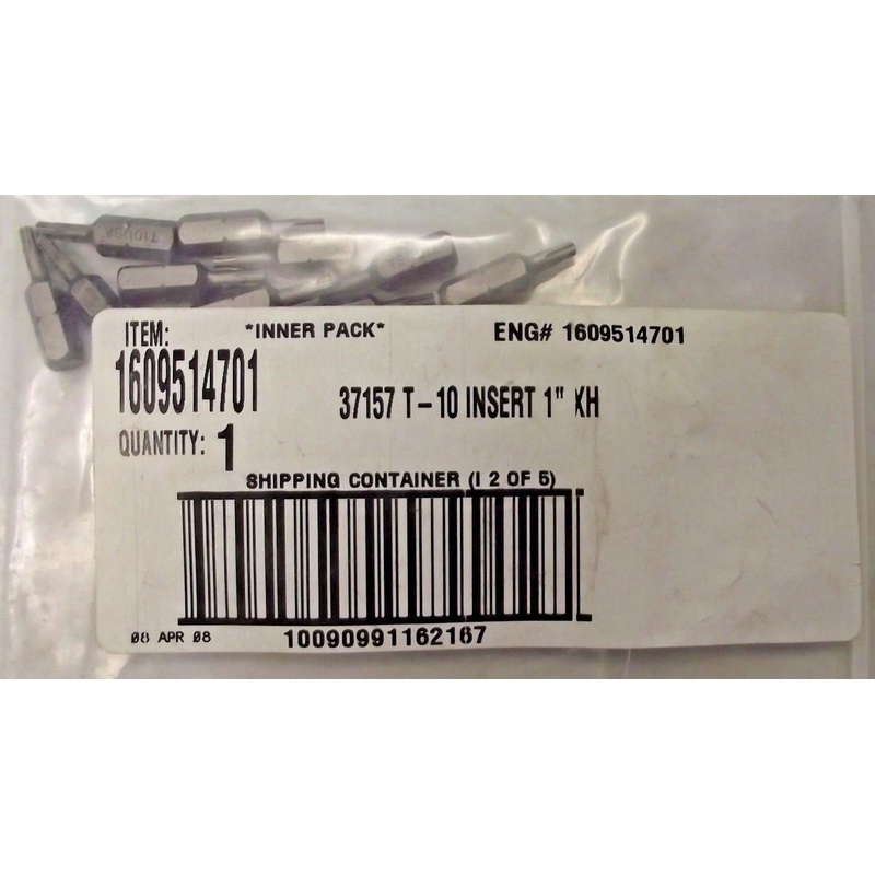 Bosch 37157 T10 x 1" Insert Bits Screw Tips 10pcs. USA