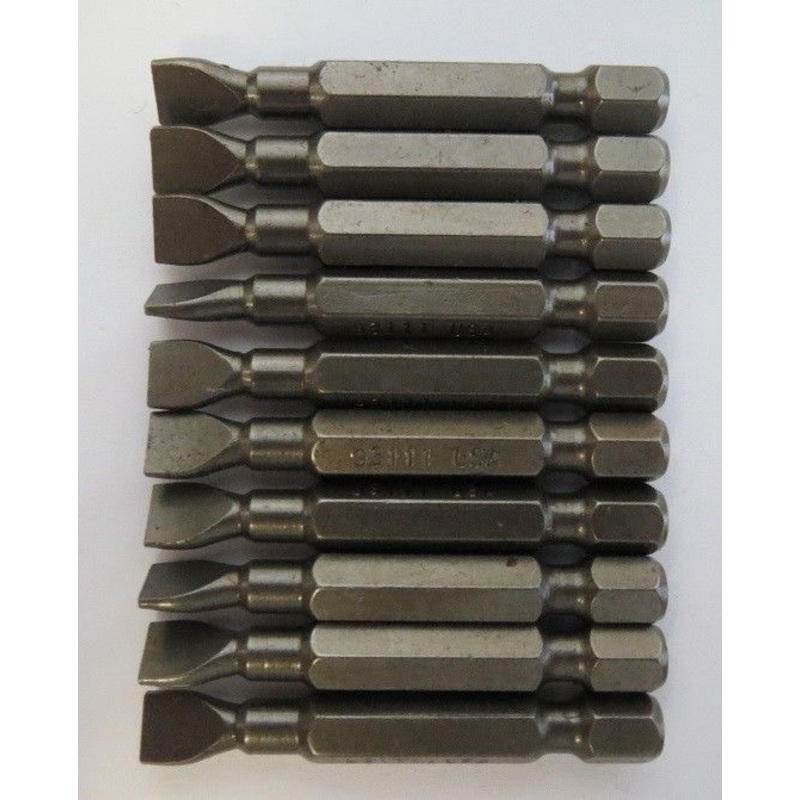 Bosch 93111 8-10 Slotted Power Bits USA 10 Pieces