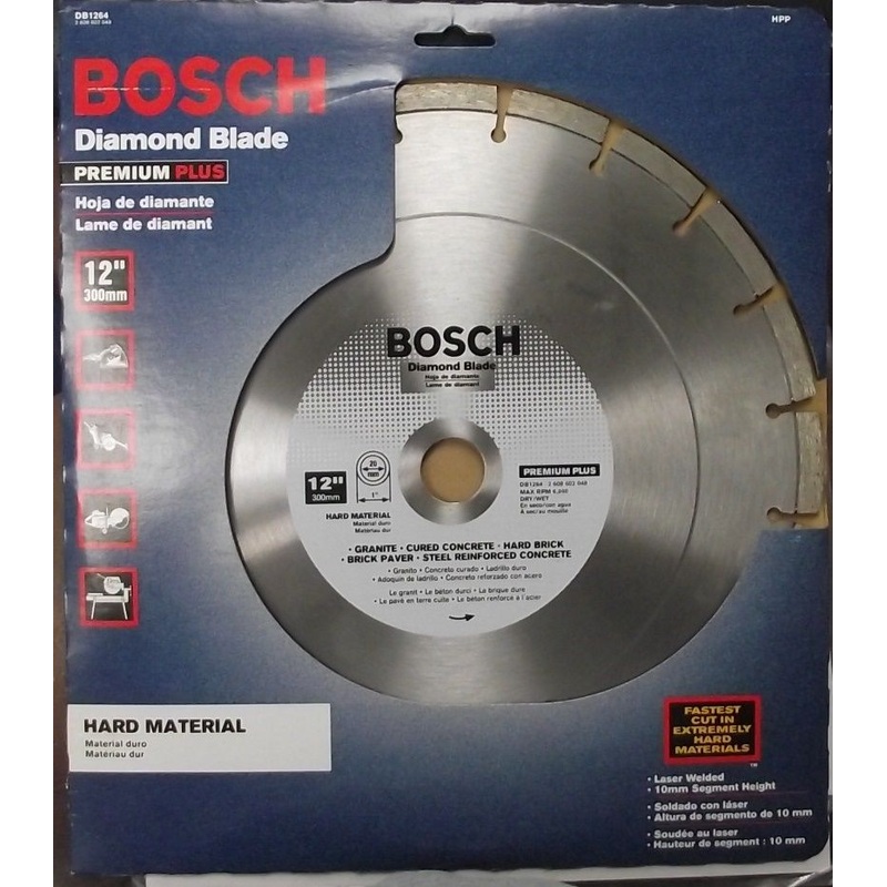 Bosch DB1264 Premium Plus 12" Dry or Wet Cut Segmented Diamond Saw Blade
