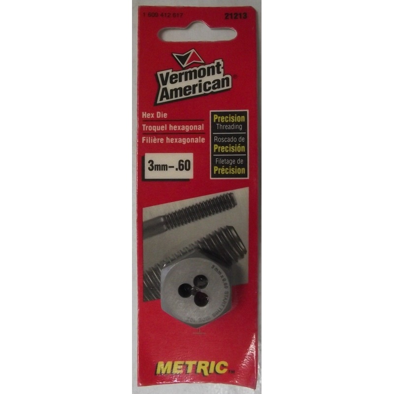 VERMONT AMERICAN 21213 Hexagon Die Carbon Steel 3mm-.60mm