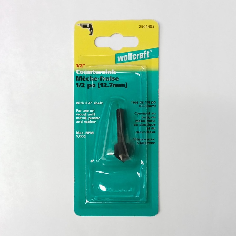 Wolfcraft 2501405 1/2" Countersink Made in Germany With 1/4" Shank