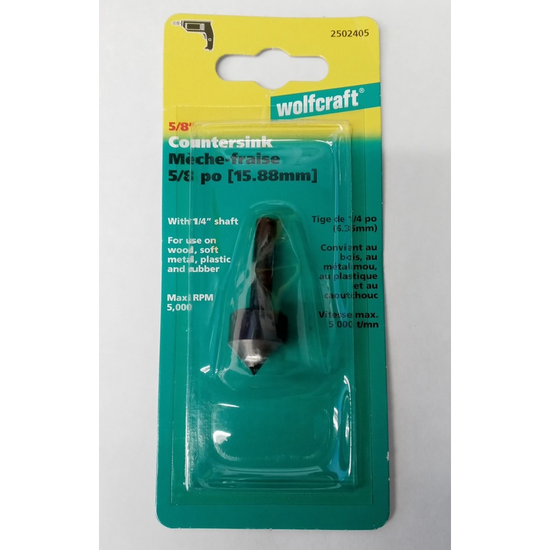 Wolfcraft 2502 5/8" Countersink Made in Germany