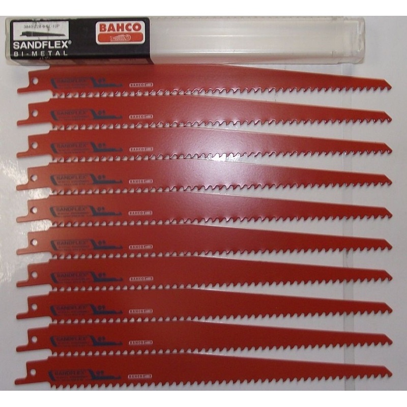 Bahco 3840-228-6-SL-10P 9" 6TPI Wood Cutting Recip Blades 10pc