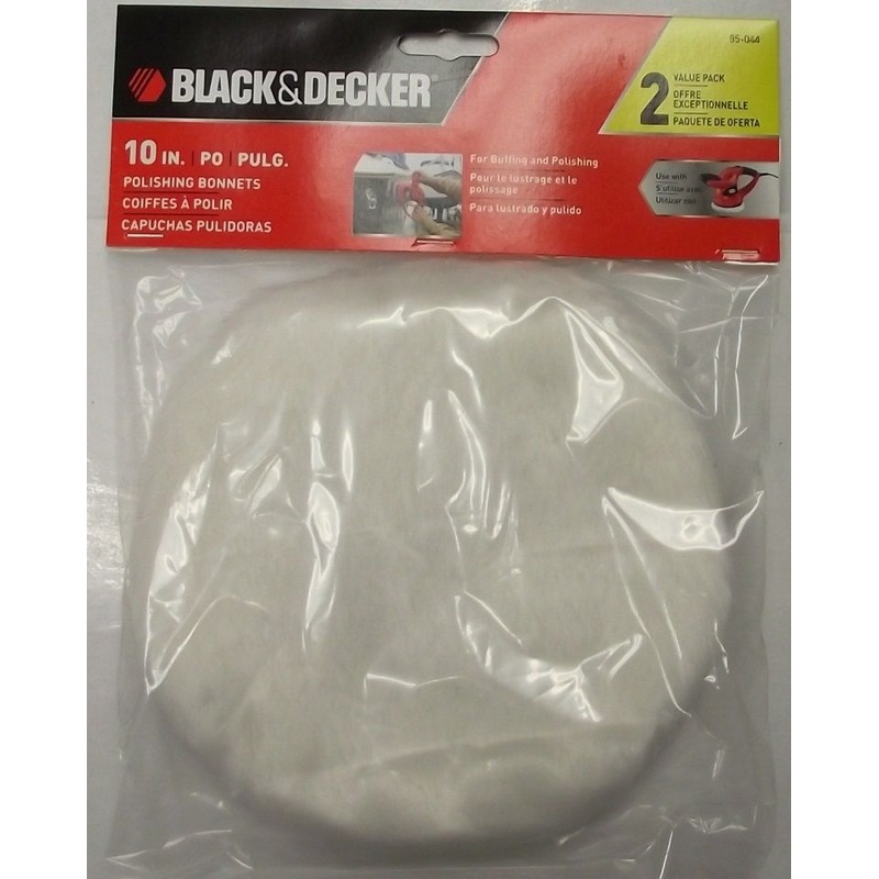 Black & Decker 95-044 10" Polishing and Buffing Bonnets 2 Value Pack