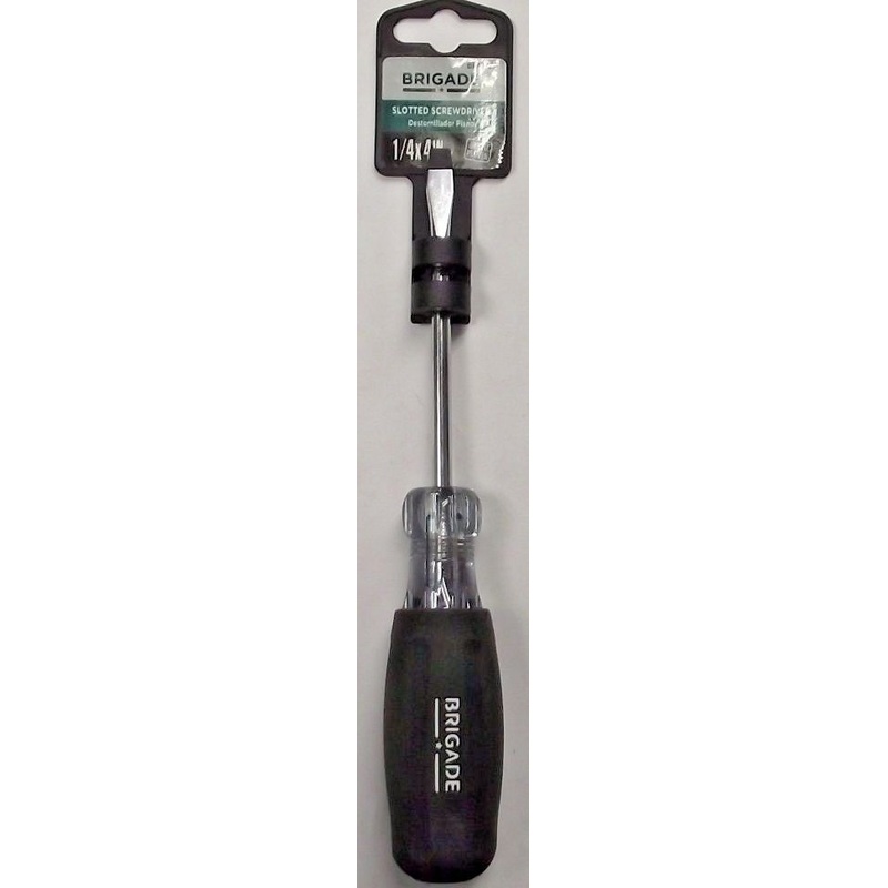 Brigade BR10725 1/4" x 4" Slotted Magnetic Tip Screwdriver Cushion Grip