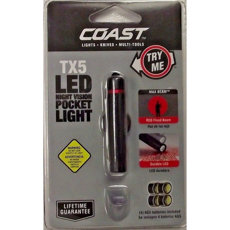 Coast TX5 TT7550CP Night Vision Keychain Pocket Flashlight