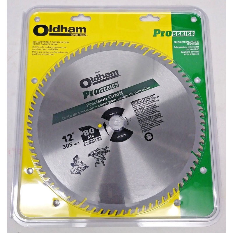 Oldham 1207980 12" x 80 ATB Pro Series Precision Cutoff Circular Saw Blade USA