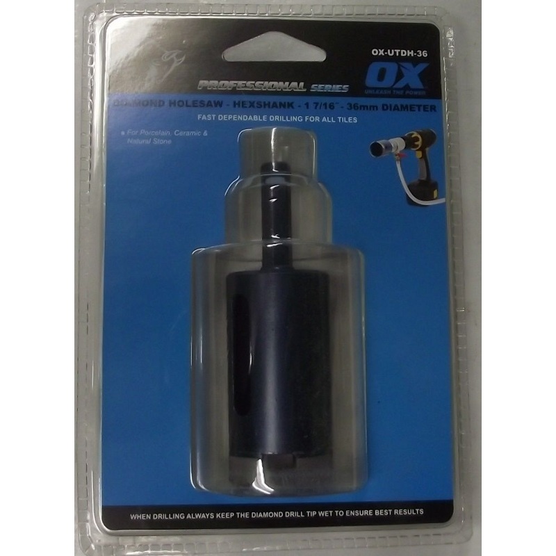 OX Tools OX-UTDH-36 1-7/16" Ultimate Wet Diamond Core Drill - Hex Shank