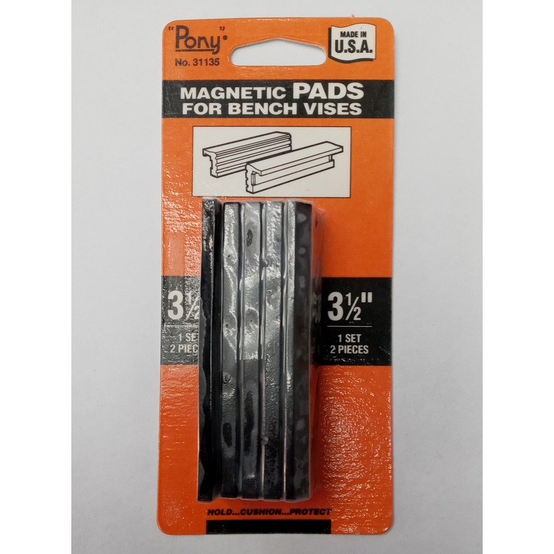 Pony Adjustable 31135 3-1/2" Magnetic Bench Vise Pads 1pr USA