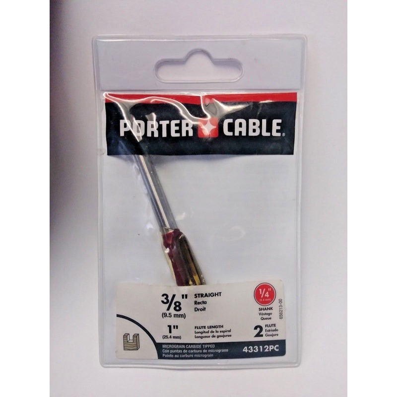 Porter Cable 43312 3/8" Straight Double Flute - Plunge Cutting Router Bit