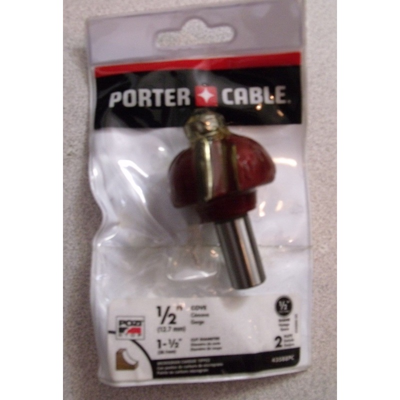 Porter Cable 43588PC 1/2" Cove 1-1/2" Cut Carbide Tipped Router Bit 1/2" Shank