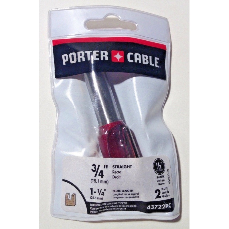 Porter Cable 43722 3/4" Straight Double Flute Plunge Cutting Router Bit