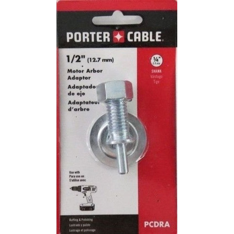 Porter Cable PCDRA Motor Arbor Adpt 1/2" Convert Drill into Buffer/Polisher
