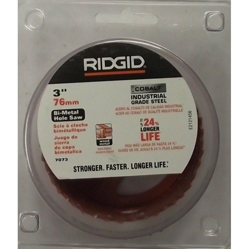 Ridgid 3" 7073 Holesaw Bi-Metal Cobalt Industrial Grade Steel
