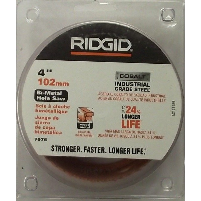 Ridgid 4" 7076 Hole saw Bi-Metal Cobalt Industrial Grade Steel