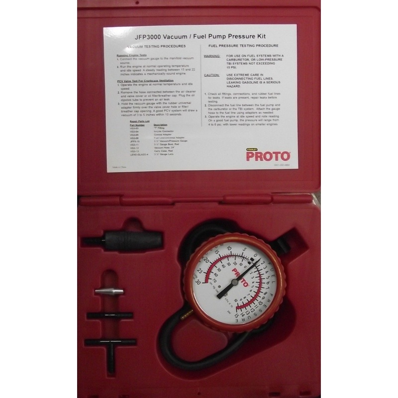 Stanley / Proto JFP3000 Vacuum / Fuel Pump Pressure Kit