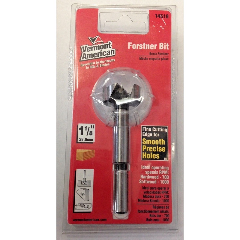 Vermont American 14518 1-1/8" Forstner Bit For Wood