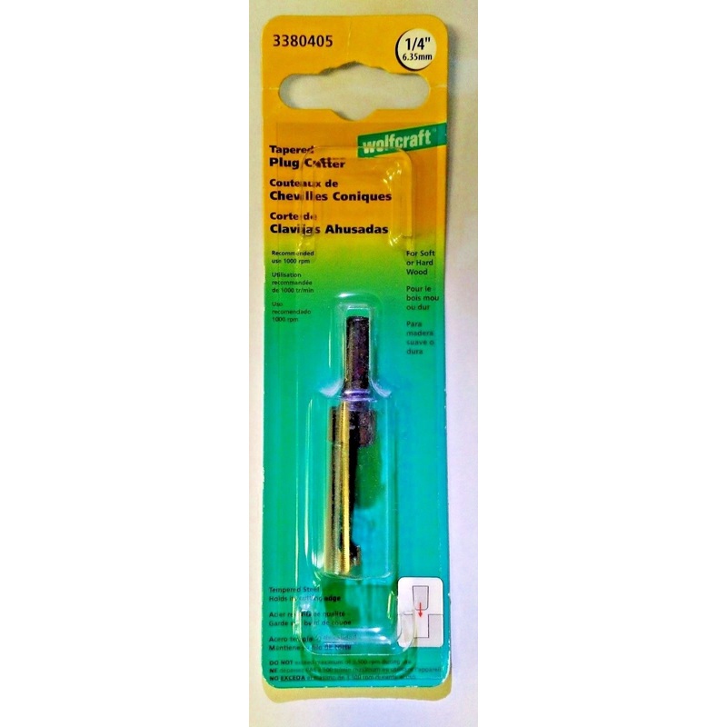 Wolfcraft 3380 Tapered 1/4" Plug Cutter Germany