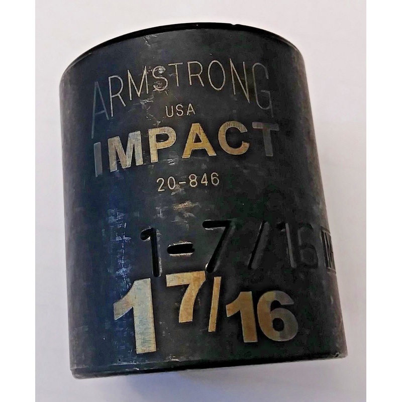 Armstrong 20-846 1/2" Drive 12 Point Impact Socket 1-7/16" USA