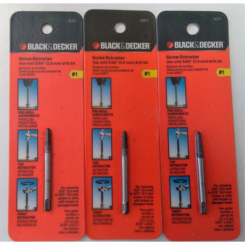Black & Decker 16271 #1 Screw Extractor 3PKS