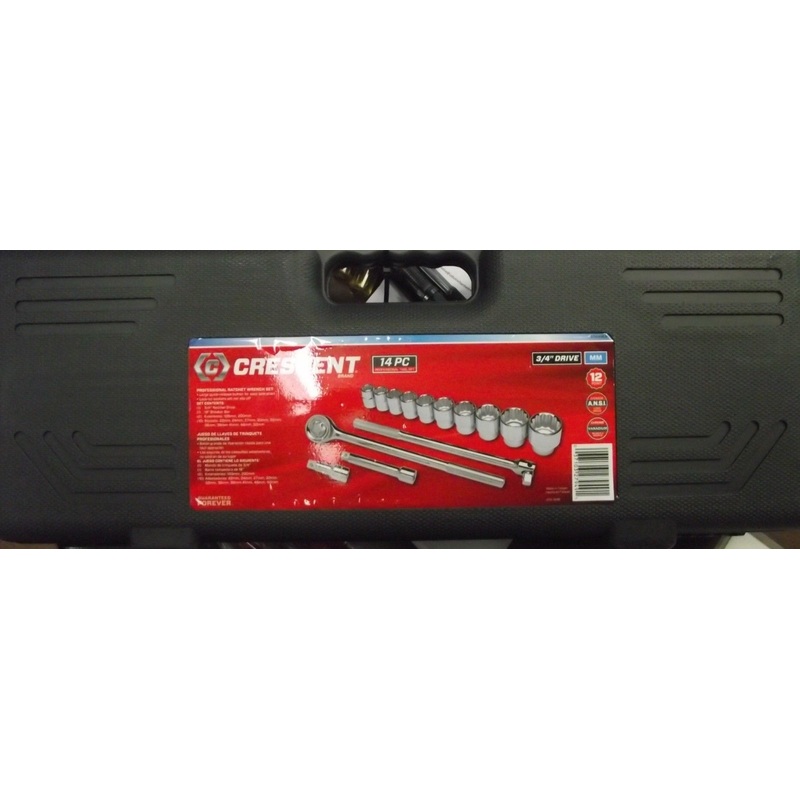 Crescent CTK14MEM 3/4" Drive Metric Mechanics Tool Socket Set - 14 Piece