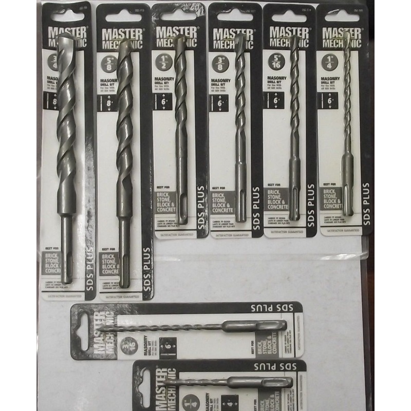 Master Mechanic 282-780 8 Piece SDS Plus Masonry Drill Bit Set 1/4" to 1/2"