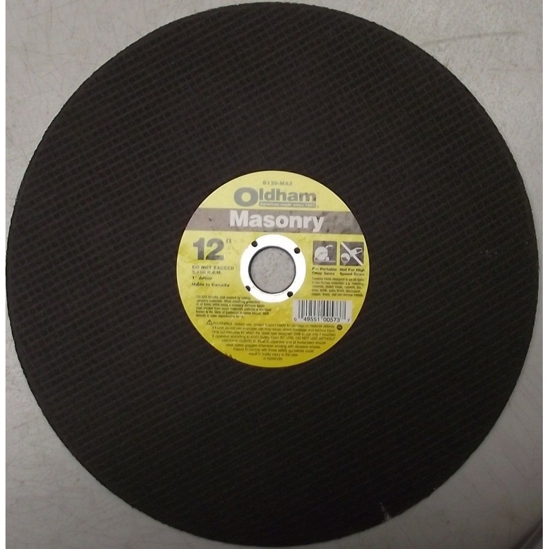 Oldham 12" X 7/64" X 1" Masonry Abrasive Cutoff Wheel B120-MA3