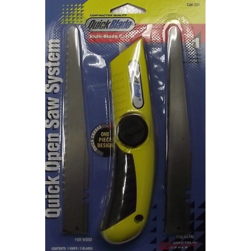 QuickBlade CQK-231 Utility Knife Quick Open Saw System 3 Blade