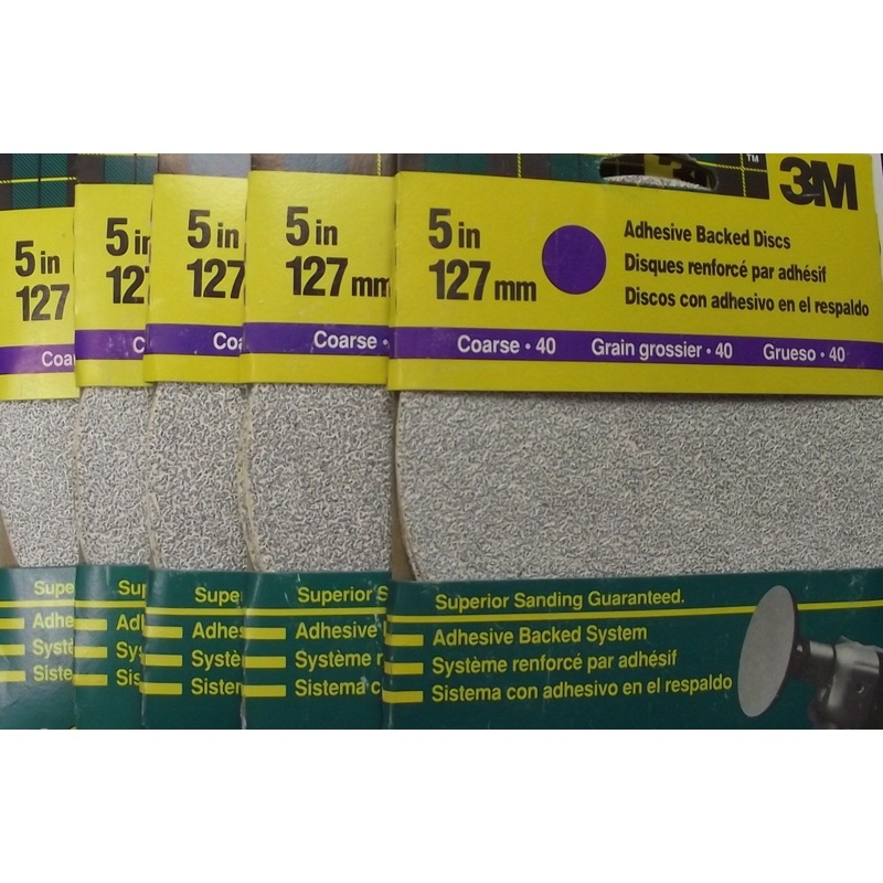3m 9172NA 5" No Hole Sanding Discs Sandpaper 40 Grit 20 Discs 5-4 Packs