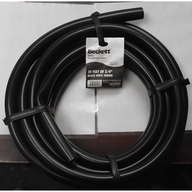 Beckett 2034BSP  3/4" ID Tubing x 20' Long Black PVC UV Stabilized