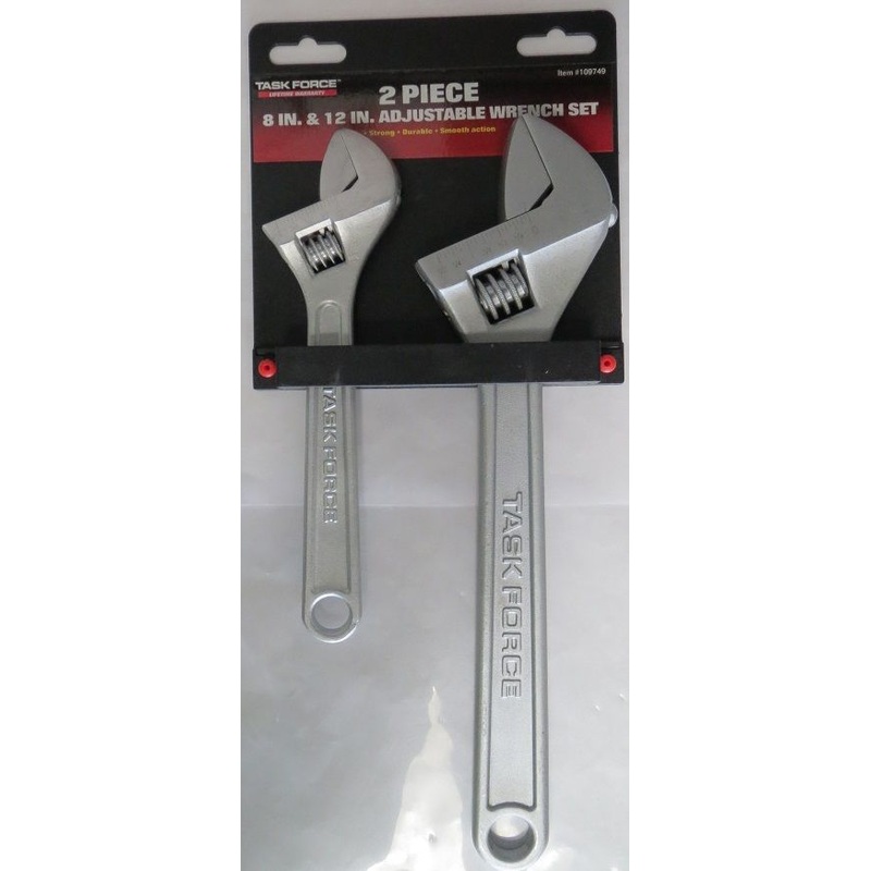 Task Force 32902 2 Piece Adjustable Wrench set