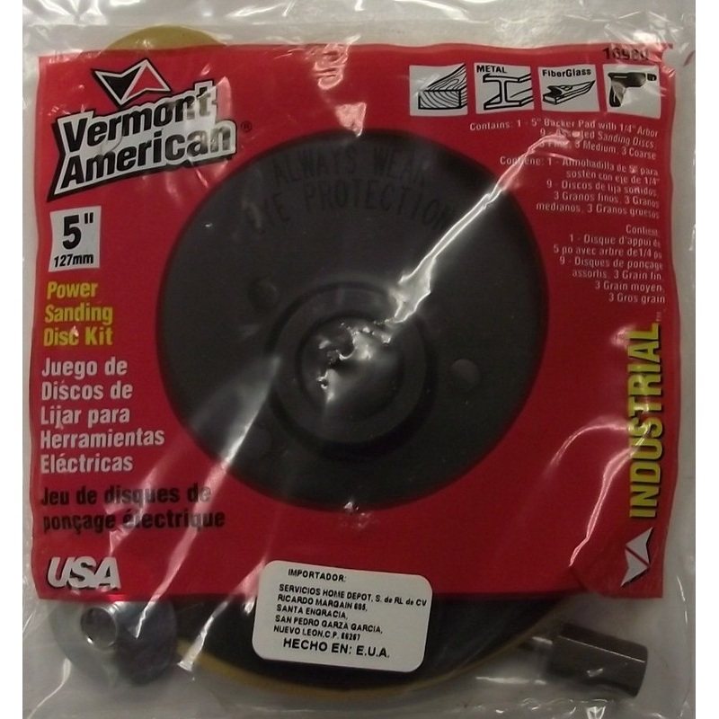 Vermont American 16980 5" Industrial Sanding Kit KS-50 9 Discs USA