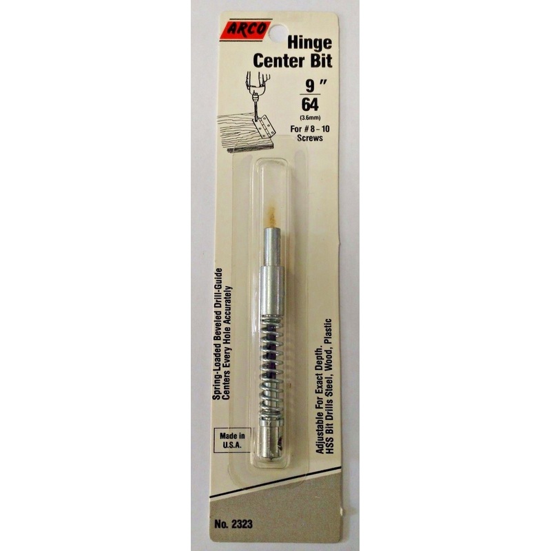 Arco 2323 9/64" Hinge Center Bit for #8 - 10 Screws USA