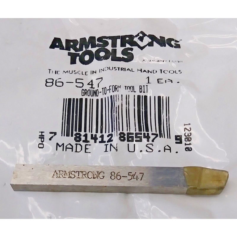 Armstrong 86-547 Ground-To-Form Tool Bit 1/4" Square USA