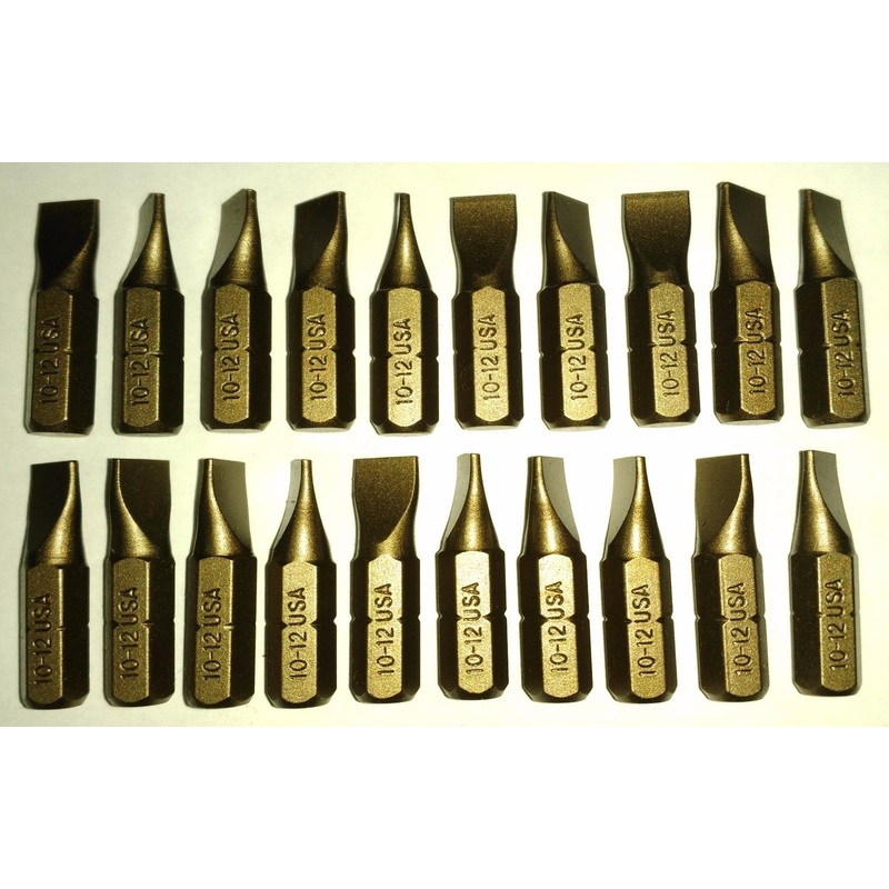 Bosch #10-12 Slotted Gold Insert Power Screw Tips 1609511862 USA 20PCS