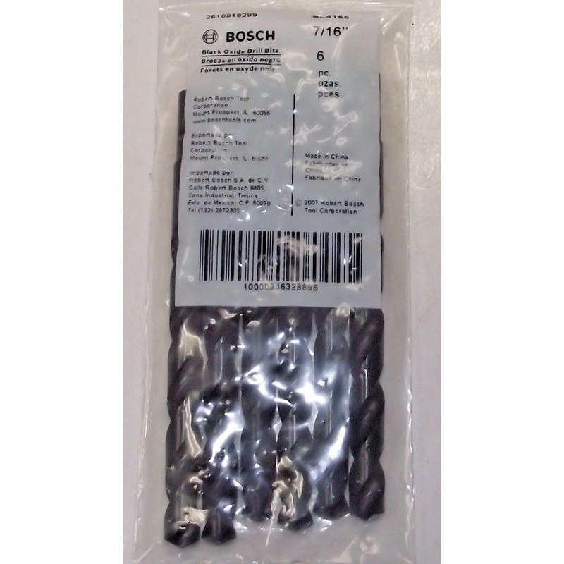 Bosch BL4155 7/16" Black Oxide Drill Bits Reduced Shank 6PCS