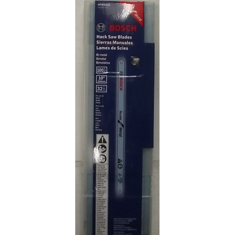 Bosch HFM1032 10" x 32 Tooth Bi-metal Hacksaw Blades 100pcs.