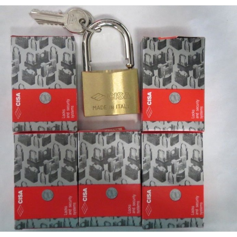 Cisa 22010-50-0 0000-KA 50mm Keyed Alike PadLock Brass Lock Made in Italy 6PCS