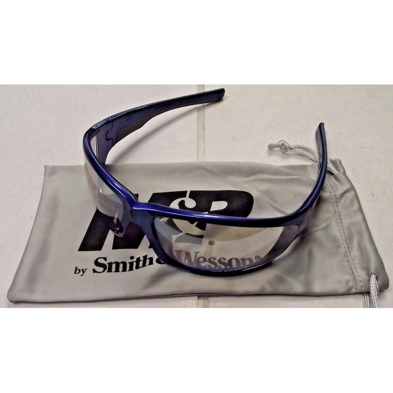 Smith & Wesson SW101-90-ID Shooting Glasses Blue Frame I/O Lens