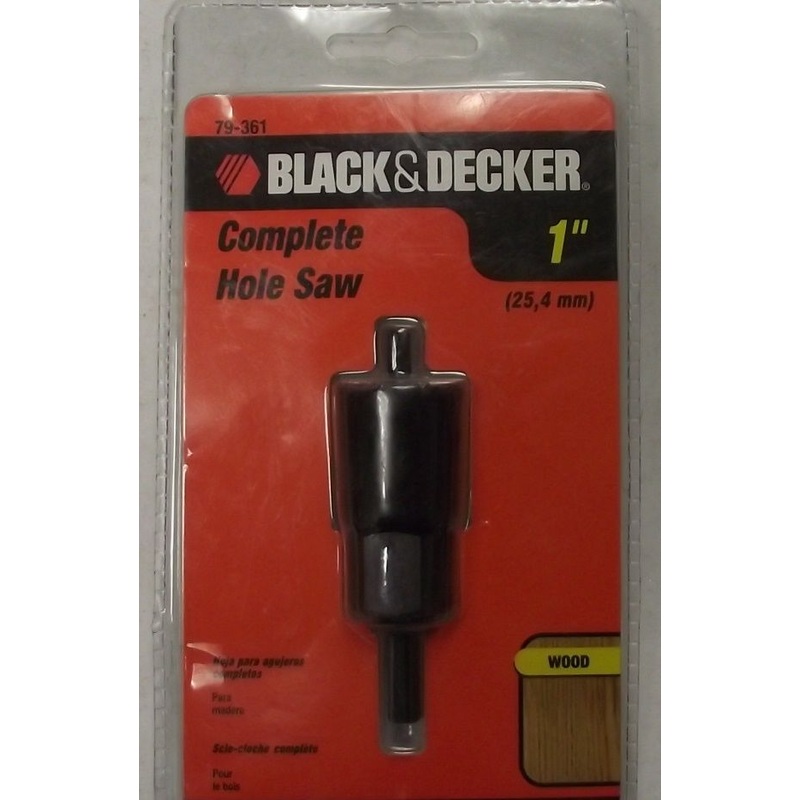 Black Decker 79-361 1" Carbon Hole Saw With Arbor
