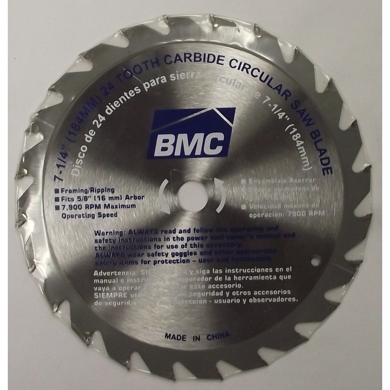 BMC SI2183221 7-1/4" x 24 Tooth Carbide Circular Saw Blade