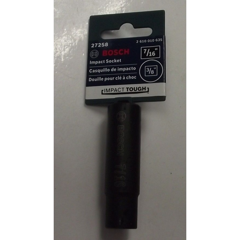 Bosch 27258 7/16" Deep Impact Socket 6pt 3/8" Drive