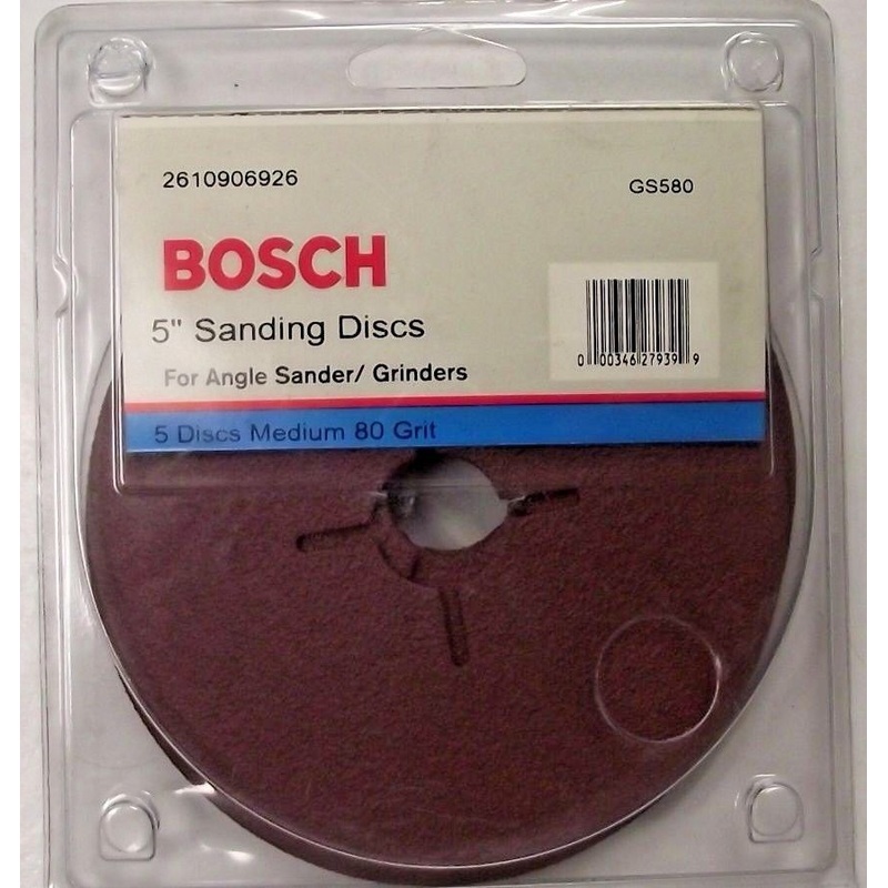 Bosch GS580 5-Inch, 80 Grit, Abrasive Sanding Disc 5 Pack