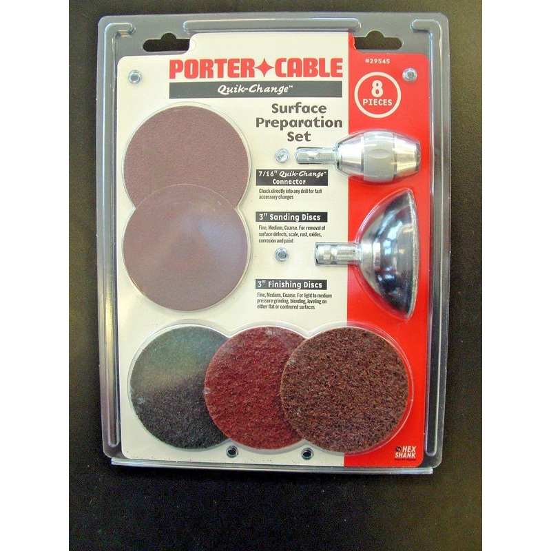 Porter Cable 29545 8 Piece Quik-Change Sanding / Finishing Surface Prep Set