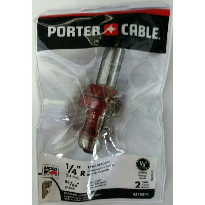 Porter-Cable 43783PC 1/4" Radius Edge Router Bit Beading Ball Bearing 1/2" Shank