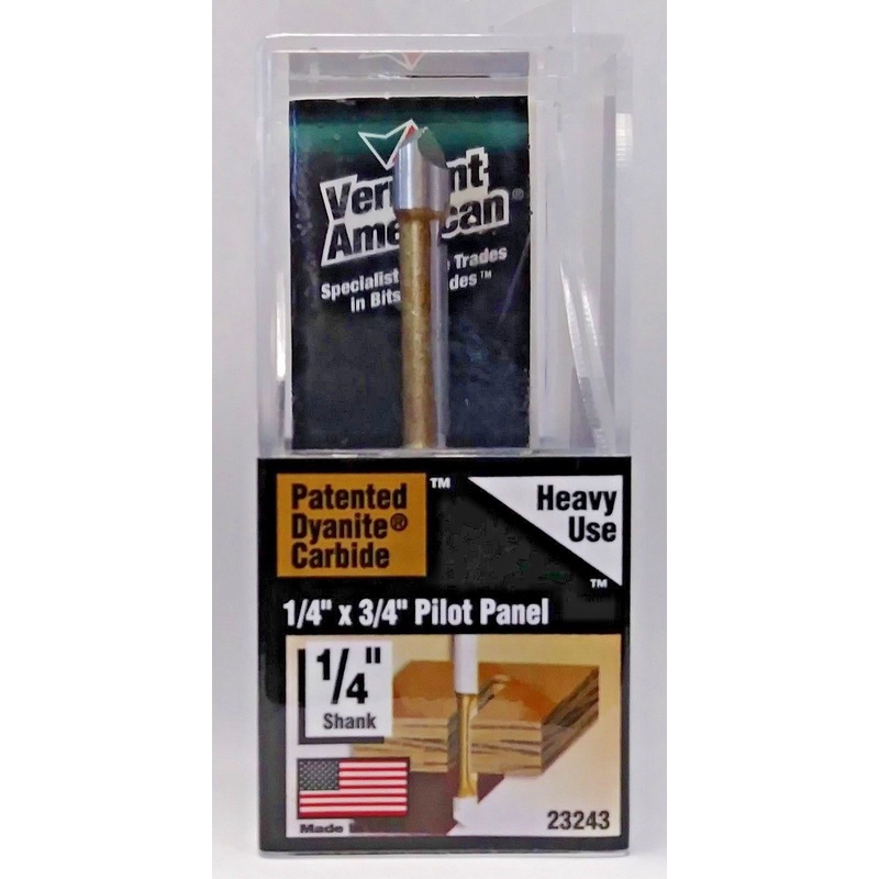 Vermont American 23243 1/4" x 3/4" Carbide Pilot Panel Router Bit Heavy Use USA